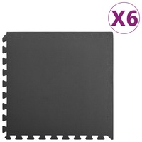Floor Mats 6 pcs 2.16 m� EVA Foam Black vidaXL