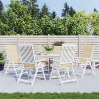 Garden Highback Chair Cushions 6 pcs Beige 120x50x3 cm Fabric vidaXL