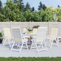 Garden Highback Chair Cushions 6 pcs Cream 120x50x3 cm Fabric vidaXL