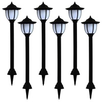 Outdoor Solar Lamps 6 pcs LED Black vidaXL