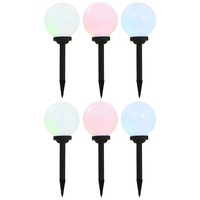 Outdoor Solar Lamps 6 pcs LED Spherical 20 cm RGB vidaXL