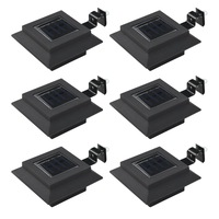 Outdoor Solar Lamps 6 pcs LED Square 12 cm Black vidaXL