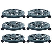Plant Trolleys 6 pcs Green 38 cm Plastic vidaXL