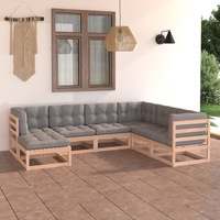 7 Piece Garden Lounge Set with Cushions Solid Pinewood vidaXL