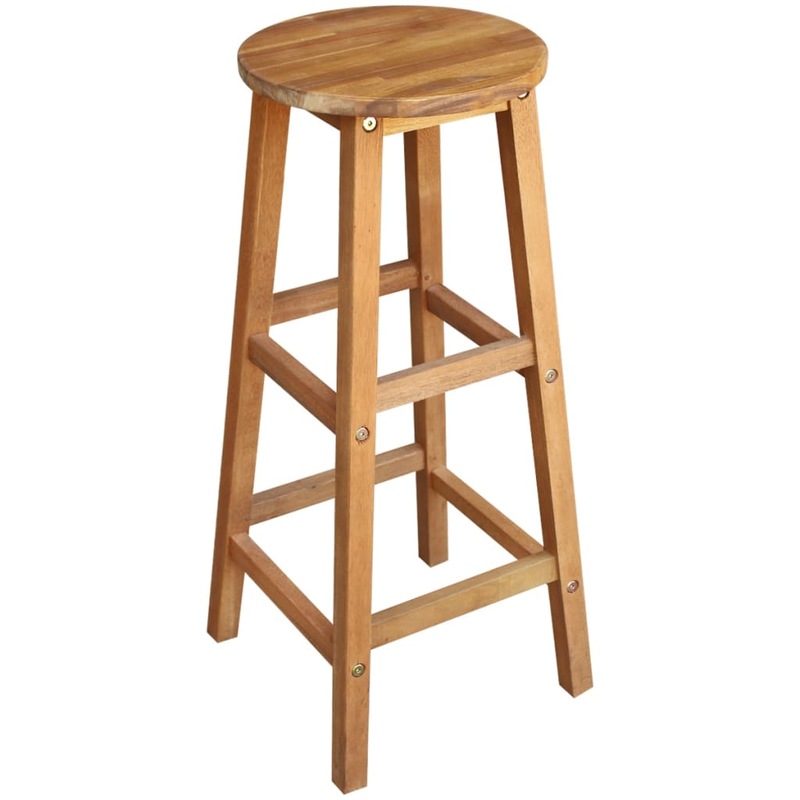 Buy Bar Table and Stool Set 7 Pieces Solid Acacia Wood MyDeal