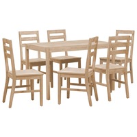 7 Piece Dining Set Solid Wood Acacia vidaXL