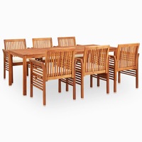 7 Piece Outdoor Dining Set with Cushions Solid Wood Acacia vidaXL