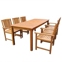 7 Piece Outdoor Dining Set Solid Acacia Wood vidaXL