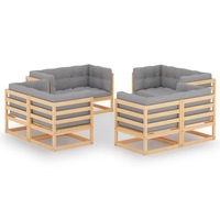 8 Piece Garden Lounge Set with Cushions Solid Pinewood vidaXL
