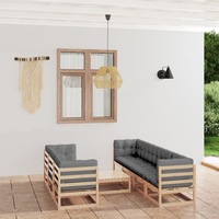 8 Piece Garden Lounge Set with Cushions Solid Pinewood vidaXL