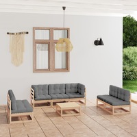 8 Piece Garden Lounge Set with Cushions Solid Pinewood vidaXL