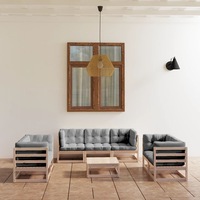 8 Piece Garden Lounge Set with Cushions Solid Pinewood vidaXL