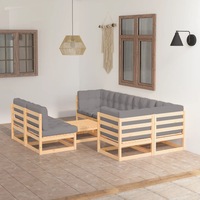 8 Piece Garden Lounge Set with Cushions Solid Pinewood vidaXL