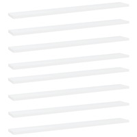 Bookshelf Boards 8 pcs White 80x10x1.5 cm Engineered Wood vidaXL