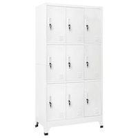 Locker Cabinet with 9 Compartments Steel 90x45x180 cm Grey vidaXL