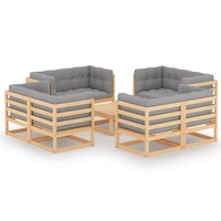 9 Piece Garden Lounge Set with Cushions Solid Pinewood vidaXL