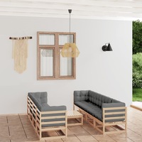 9 Piece Garden Lounge Set with Cushions Solid Pinewood vidaXL