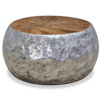 Coffee Table Aluminium Teak 60x60x30 cm vidaXL