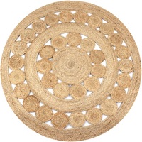 Area Rug Braided Design Jute 120 cm Round vidaXL