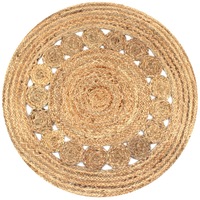 Area Rug Braided Design Jute 90 cm Round vidaXL