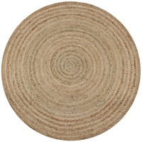 Area Rug Braided Jute 90 cm Round vidaXL