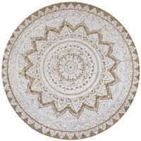 Area Rug Braided Jute Printed 90 cm Round vidaXL