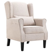 Armchair Beige Fabric vidaXL