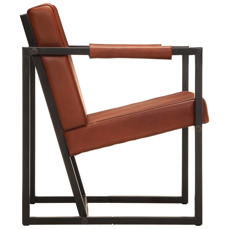 Armchair Brown Real Leather MyDeal