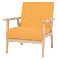 Armchair Yellow Fabric vidaXL