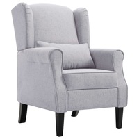 Armchair Light Grey Fabric vidaXL
