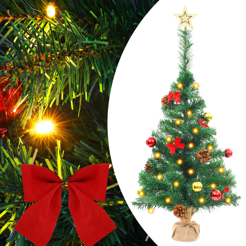 Artificial Pre-lit Christmas Tree with Baubles Green 64 cm vidaXL