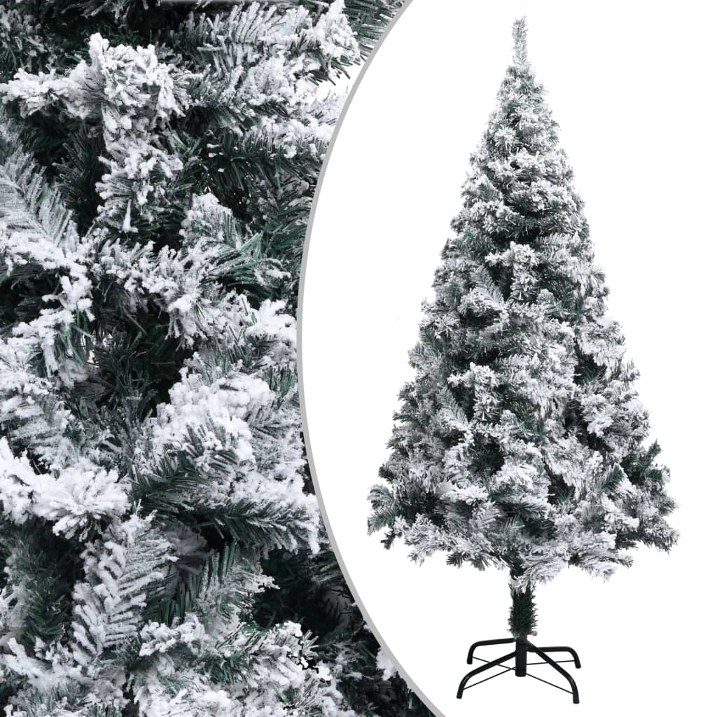 Artificial Christmas Tree with Flocked Snow Green 150 m PVC vidaXL