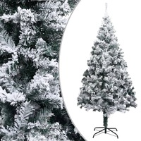 Artificial Christmas Tree with Flocked Snow Green 210 cm PVC vidaXL
