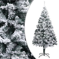 Artificial Christmas Tree with Flocked Snow Green 240 cm PVC vidaXL