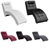 Artificial Leather Chaise Chair Sofa Bed Lounge Recliner White/Black vidaXL