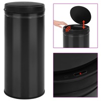 Automatic Sensor Dustbin 80 L Carbon Steel Black vidaXL