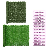 Balcony Protective Screen with Leaves Multi Sizes Green/Dark Green vidaXL