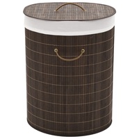Bamboo Laundry Bin Oval Dark Brown vidaXL