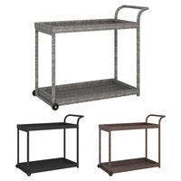 Bar Cart Poly Rattan Outdoor Garden Storage Trolley Multi Colours vidaXL