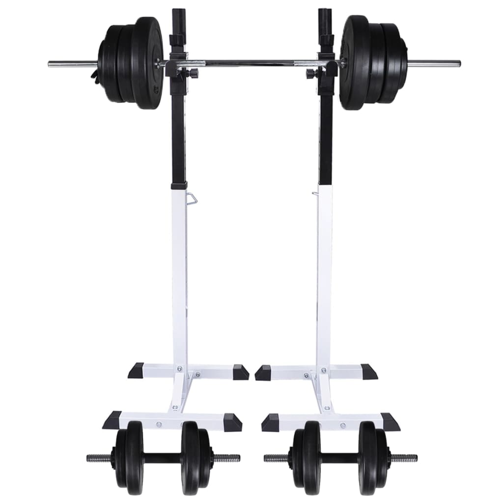 Barbell Squat Rack with and Dumbbell Set 60.5 kg vidaXL Australia