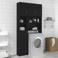Bathroom Cabinet Black 32x25.5x190 cm Engineered Wood vidaXL