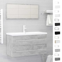 Bathroom Furniture Set Cabinet Mirror Storage Toilet Organiser 2 Piece vidaXL
