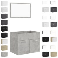 Bathroom Furniture Set Cabinet Mirror Storage Toilet Organiser 2 Piece vidaXL
