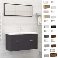 Bathroom Furniture Set Cabinet Mirror Storage Toilet Cupboard Wall vidaXL
