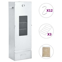 BBQ Oven Smoker with 1kg Wood Chips 44.5x29x124 cm vidaXL