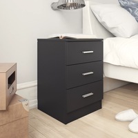 Bedside Cabinet Black 38x35x56 cm Engineered Wood vidaXL