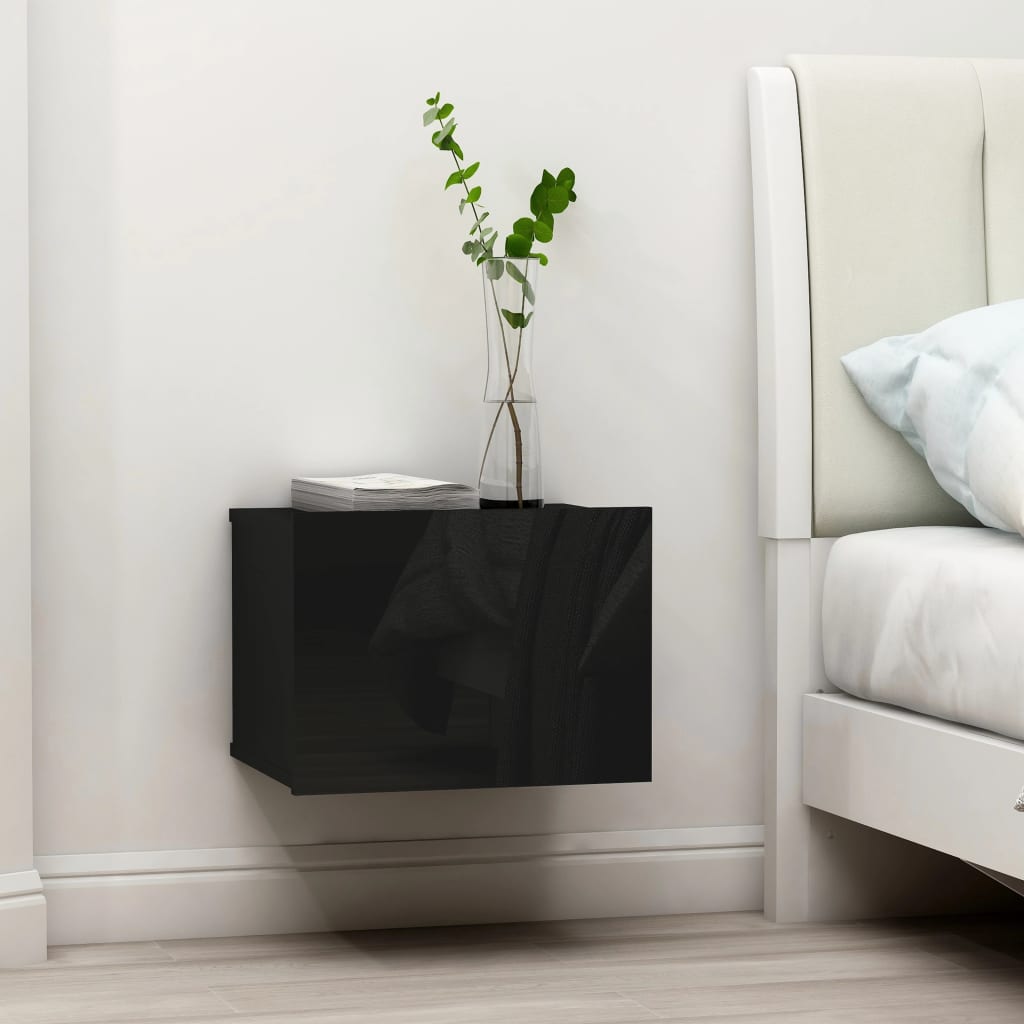 Bedside Cabinet High Gloss Black 40x30x30 cm Engineered Wood vidaXL