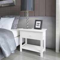 Bedside Cabinet Wood White vidaXL