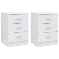 Bedside Cabinets 2 pcs High Gloss White 38x35x56 cm Engineered Wood vidaXL