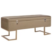 Bench with Storage Compartment 105 cm Beige Velvet vidaXL
